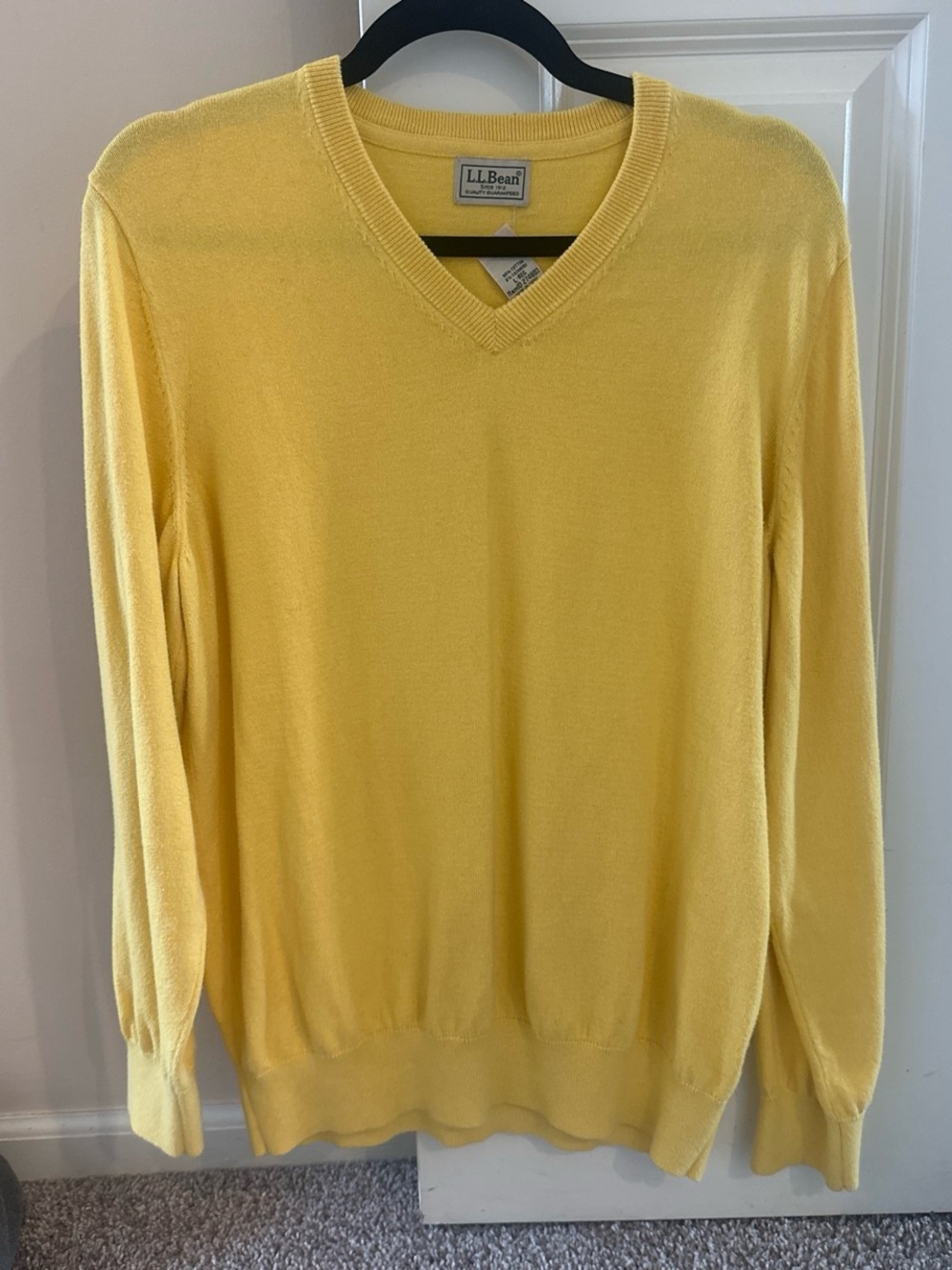 L.L. Bean women’s V-Neck Sweater in Yellow